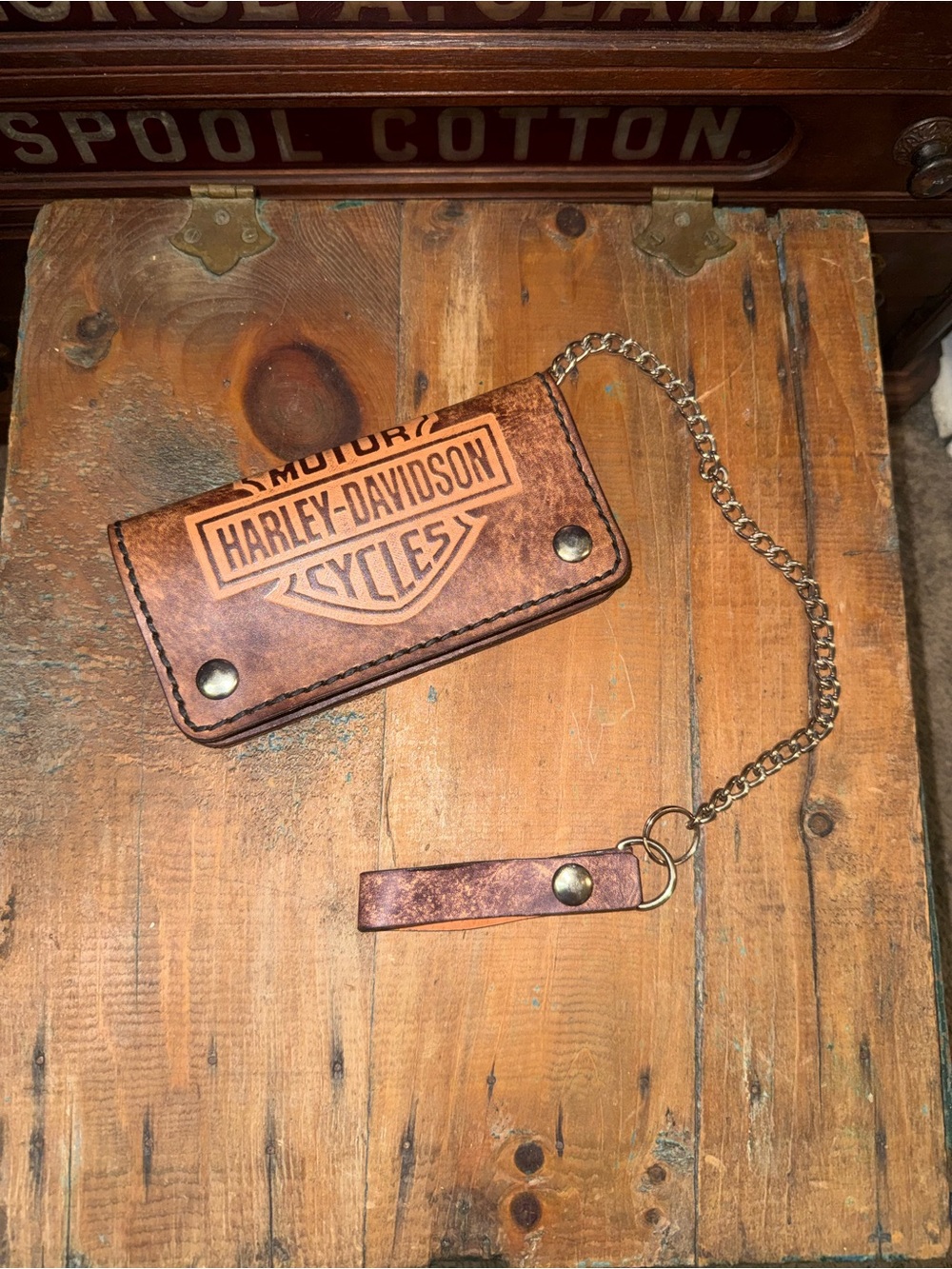 Harley-Davidson leather biker chain wallet. - Picture 7 of 7